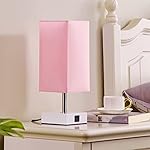 Ambimall Touch Control Table Lamp with 2 USB Charging Ports, 3 Way Touch Lamps Beside Desk, Nightstand Lamp for Bedrooms Living Room, Pink Shade with White Base, LED Bulb Included(Pink) - Image 5