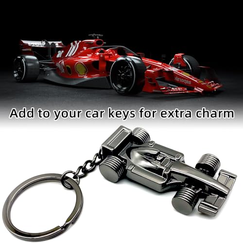 Image of Race Car Keychain, Stainless Steel Metal Formula 3D Racing Car Model, Perfect Decorative Accessory for Keys