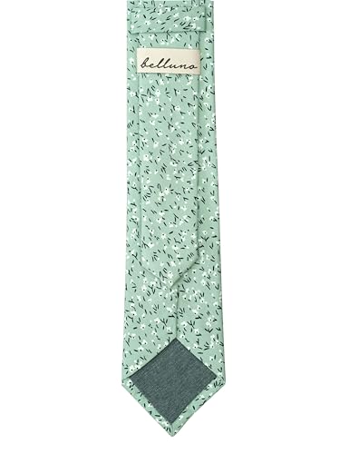 Image of BELLUNO Men's Cotton Floral Skinny Tie, 2.5 inch Width, with Gift Box