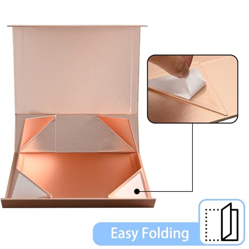 Image of LIFELUM Gift Box for Presents 13.8'' x 8'' x 4.45'' Rose Gold Luxury Gift Box with Magnetic Lid Gift Boxes Contains Card, Ribbon, Shredded Paper Filler Gifts for Women (1Pcs)