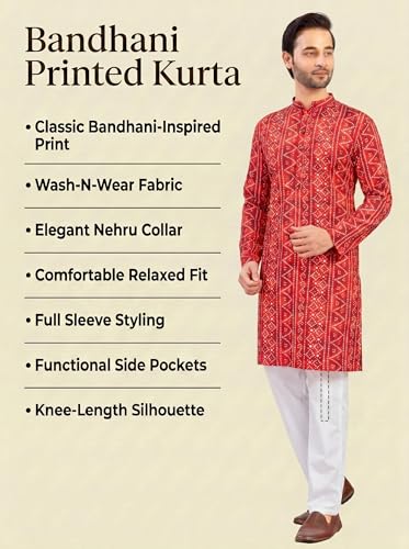 Image of Studio Shringaar Men's Polyester Relaxed Fit Straight Kurta