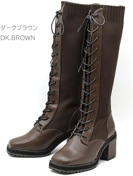 あしながおじさん ロングブーツ レディース 24cm Amazon | by あしながおじさん レースアップブーツ 厚底ブーツ