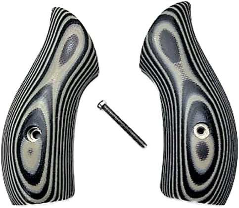 Premium Gun Grips Repuesto compatible para Smith & Wesson Black and Grey Low Profile J Frame Grips Round Butt