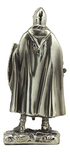 Ebros Holy Roman Empire Caped Crusader Knight With Sword And Shield Statue 7" Tall Suit Of Armor Swordsman Standing On Guard Medieval Age Of Kings Decorative Sculpture #TOP3