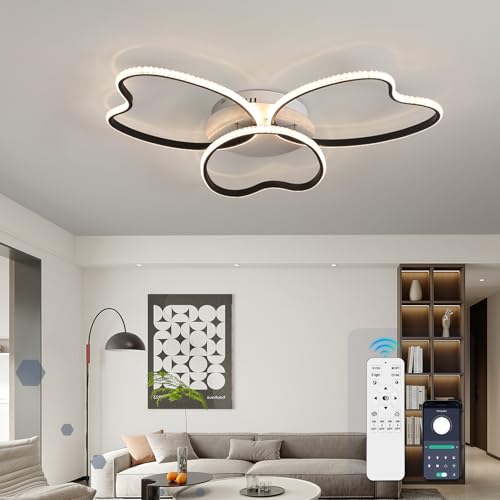 Éclairage de plafond variable plafonnier noir 75W pour grand salon et cuisine
