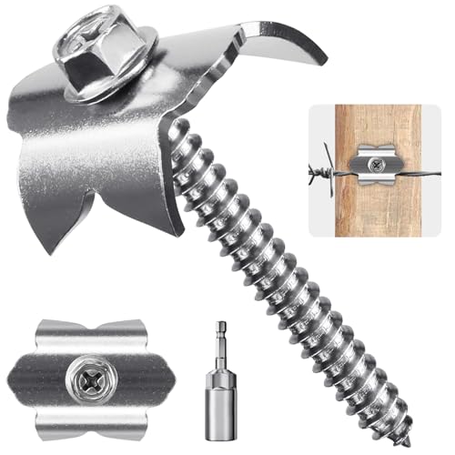 Dolibest 50PCS SUS 304 Stainless Steel Fence Nails for Softwoods, 1.6 Inch Reusable Wire Fencing Fasteners, Easy to Install and Remove, for Wire Grid and Woven Wire Fencing