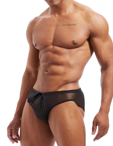 MZIOK Men's Sexy Low Rise Mesh Brief See Through Breathable Underwear4