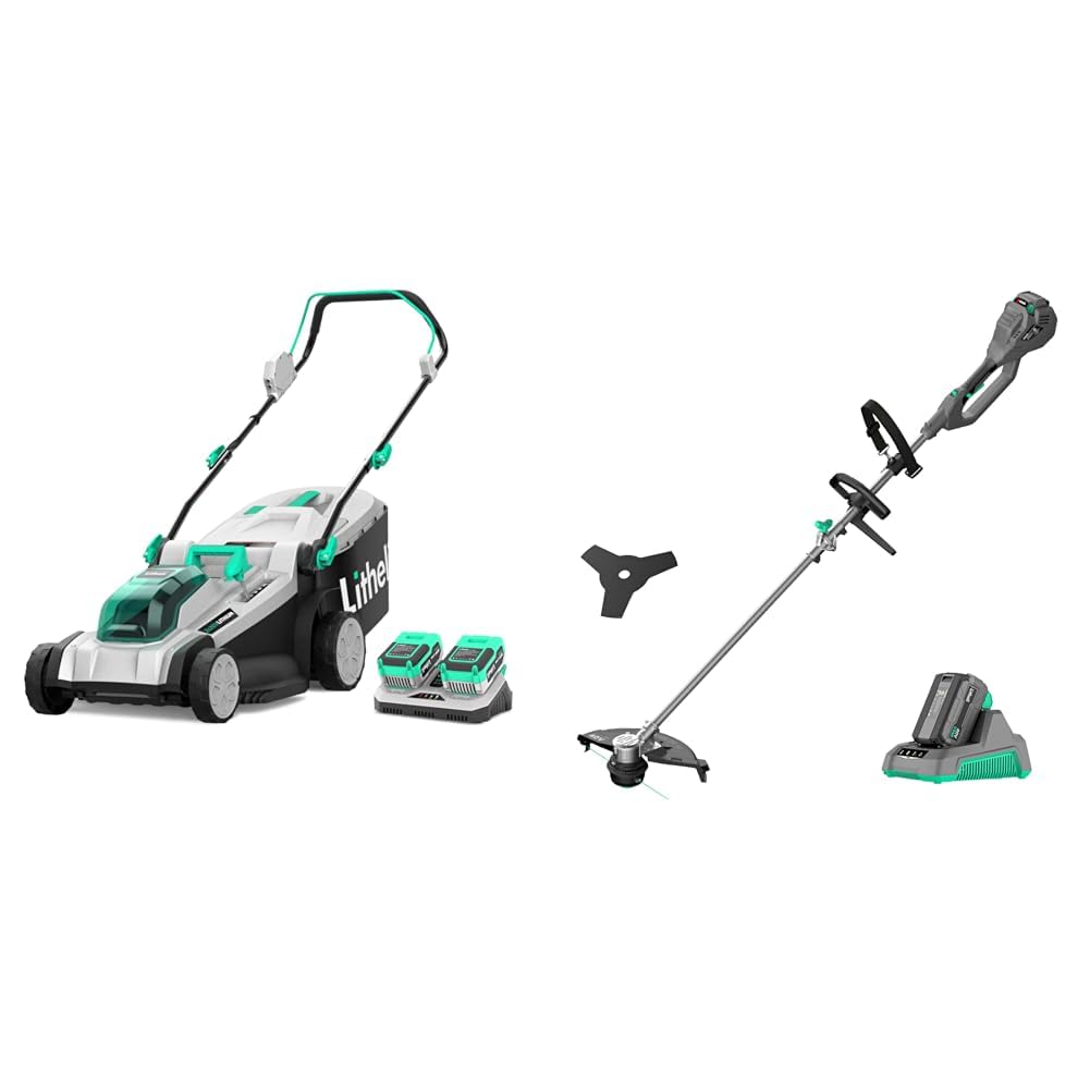  LiTHELi 17" Cordless Lawn Mower 40V 14" String Trimmer Bundle for Homeowners
| LiTHELi 17" Cordless Lawn Mower with 40V