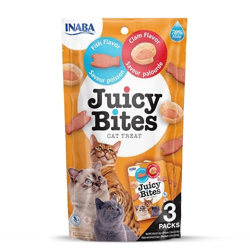 Produktbild von INABA Juicy Bites Katzenleckerlies mit Fisch & Muscheln - 3 x 11 g