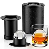 Clear Ice Ball Maker for Whiskey: 2.5' Crystal Clear Ice Maker - Large Ice Sphere Maker for Bourbon & Cocktails - Easy Release Silicone Ice Cube Maker for Home Bar