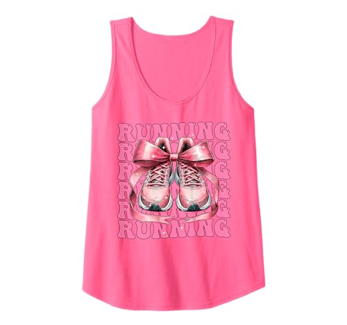 Coquette Bow Running Runner Maratona Ragazza Mamma Festa della Mamma Canotta