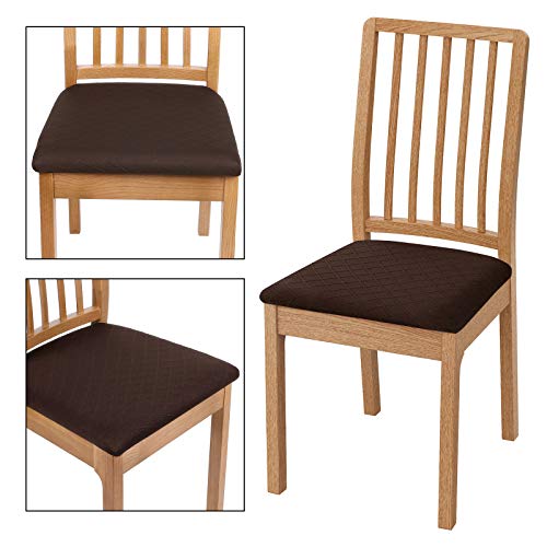 image for Smiry Stretch Jacquard Dining Chair Seat Covers, Removable Washable An