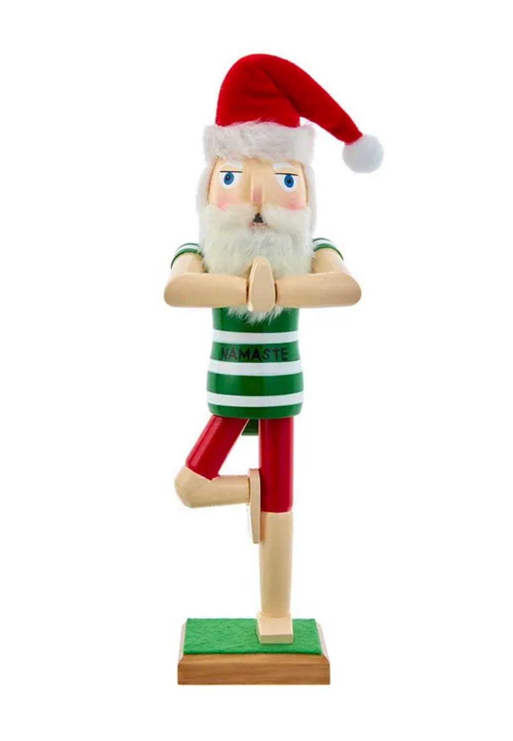 The Bridge Collection Yoga Santa Nutcracker Figurine - Festive Holiday Decoration for Yoga Enthusiasts