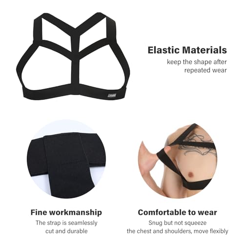 Mens Harness Belt Nylon Elastic Body Shoulder Strap Sexy Halter Club Wear Cosplay Costume2