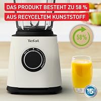 Tefal PerfectMix Essential Hochgeschwindigkeits-Standmixer, 1200 W | Powelix-Klingen-Technologie, 28.000 U/min, zu 58% aus recyceltem Kunststoff, 2 L hitzebeständiger Glasbehälter, Rise BL771AF0 – Ansicht 6