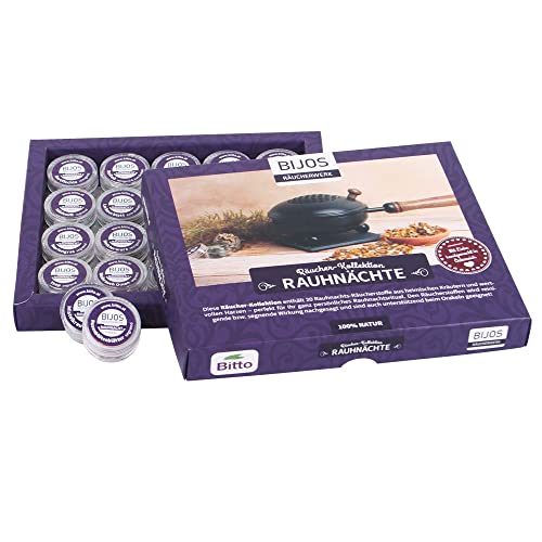 Bijos Räucher - Kollektion Rauhnächte, Räucherwerk Sortimentsbox gefüllt mit 20 der beliebtesten Räucherwerke