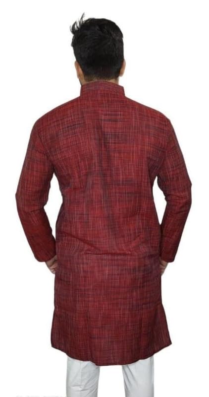 Image of Men Casual Ethnic Kurta Long Sleeve Regular Fit Traditional Comfortable Daily Outfit