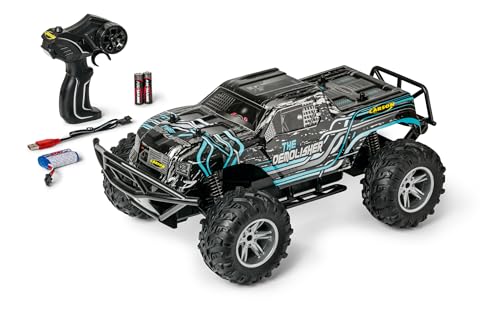 Carson 500404286 1:10 The Demolisher 100% RTR türkis - Ferngesteuertes Auto, Offroad Truggy, RC Auto, RC Offroader, RC Fahrzeug, RC Spielzeug