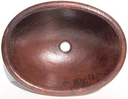 Hammered Oval Bathroom Copper Sink