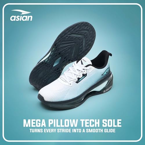 Image of ASIAN Navigator-01 Running Shoes for Men | Mega Pillow Sole Technology, Fish Yarn Breathable Upper, Arch Support Cushion, Lightweight & Comfortable Sports Sneakers for Boys