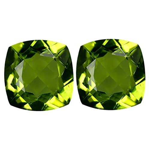 Péridot vert véritable 3,61 ct pour créer vos boucles d'oreilles personnalisées de 8x8 mm