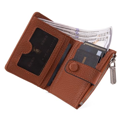 Image of Montana West Wallet Women RFID Blocking Wallets, Card Cases & Money Organizers Wallets with Zipper Coin Pocket, 2 Brown, Vintage