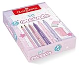 Kit Encanto Faber-Castell Com Produtos Rosa e Roxo Em Tons Pastel *EDIÇÃO LIMITADA*