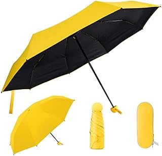 LAMA Small Umbrella, Mini Compact Folding Umbrellas, 8 Ribs Lightweight Umbrella with Capsule Case, Windproof Rain and Sun Umbrella for Travel, Daily Use, School