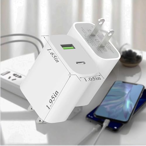 Image of 2 Pack USB C Charger Block, Dual Port Type C Wall Charger Fast Charging 20W Power Adapter Cube for iPhone 14 /14 Pro /14 Pro Max /14 Plus /13 /12 /11, XS /XR /X, iPad, Samsung, More
