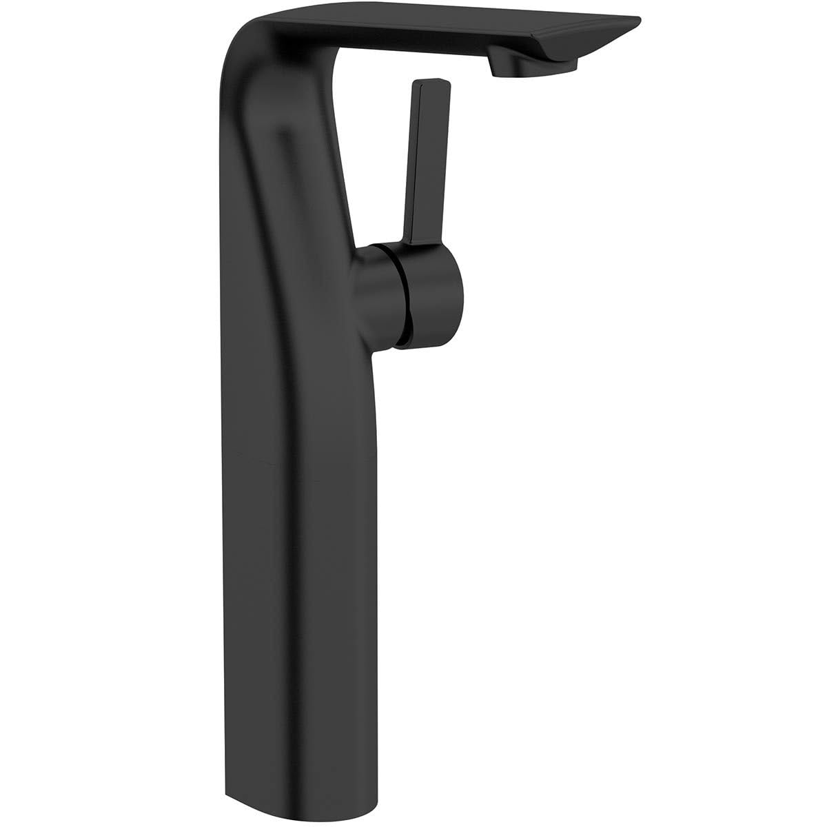 Qngsak Black Mode Calatrava Matt High Rise Basin Mixer Tap - High Rise Basin Tap, Round High Rise Basin Taps, Bathroom Taps Reliable