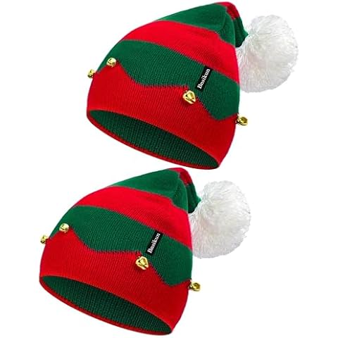 Bnsikun 2 Pack Christmas Hat for Kids Xmas Elf Knitted Knit Hat for Children: 1 to 6 Years Old Cover