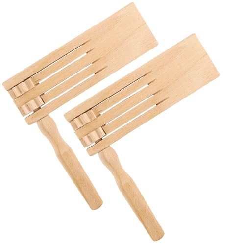 2 Stück Holzratsche Geräusche Maker Holz Rassel Ratsche für Kinder Spinning Doppel Ratsche Holz Musikinstrumente für Kinder Parteien Feiern Spiele Partys Sportveranstaltungen