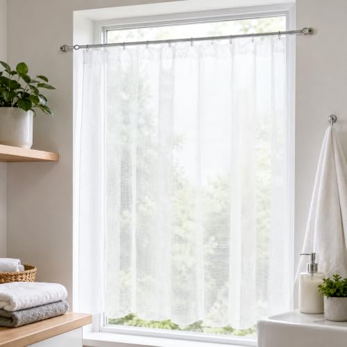 Image of Livshine Spring Curtain Wire 5 Meter with 15 Screw Eye Hooks, Flexible Metal Curtain Hanging Wire Kit for Windows, Cafe Curtains, Photo Display, String Lights and Decor