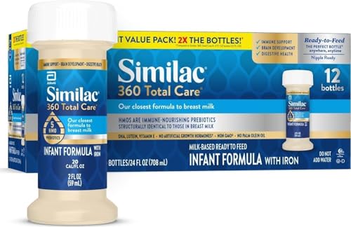 Image of Similac 360 Total Care Ready-to-Feed Baby Formula | 5 HMO Prebiotic Blend, Infant Formula to Support Baby’s Immune System, Brain Development & Digestive Health, 2-fl-oz, 12 pack
