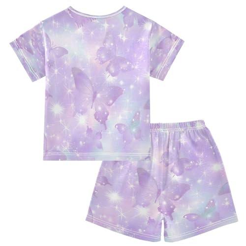senya Short Sleeve Pajamas Sets Summer Cotton Sleepwear Stars and Butterflies2