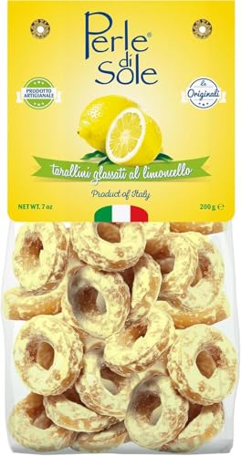 Perle Di Sole – Tarallini Glassati Al Limoncello, 200 G. – Biscotti Artigianali Al Profumo Di Limoncello Con Glassa Dolce – Linea Break Time, Dolcezza Mediterranea Made In Italy