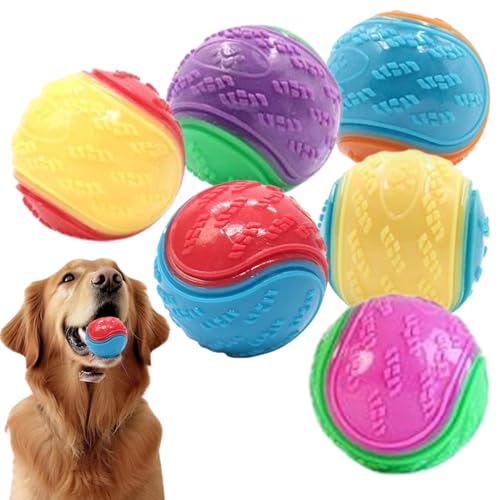 Irunfast 6Pcs Dog Balls Interactive Dog Ball Toy Dog Ball Thrower Dog Balls Indestructible Dog Toys