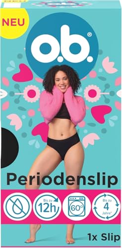 o.b. Periodenslip XL/XXL 1 Stk., wiederverwendbare Periodenslips bei starker Periode, Menstruationsunterwäsche für bis zu 12 Stunden Auslaufschutz, auch erhältlich in den Größen XS/S, M/L