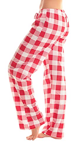 Image of Just Love Women's Buffalo Plaid Pajama Pants, 100% Cotton Jersey Knit Sleep and Lounge PJ Bottoms
