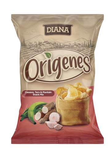 Diana Orígenes Cassava, Taro and Plaintain Chips, Lightly Salted, Low Sodium, No Trans Fats, 5.3 Oz