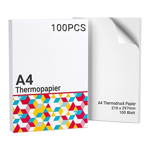 Thermopapier A4 für tragbaren Drucker M08F-A4, kompatibel mit Brother PJ762/PJ763MFi, Phomemo M08F, HPRT MT800/MT800Q, schnell trocknendes Thermopapier M08F Druckerpapier, 210x297mm, 100 Blatt Cover
