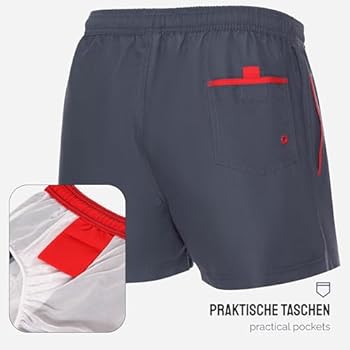 Ladeheid Heren Zwembroek Sneldrogende Zwemshort met Mesh Binnenbroekje, Zakken aan Zijkant en Achterkant, Elastische Tailleband met Koord LA40-129 (Geel, XL Ladeheid Heren Zwembroek Sneldrogende Zwemshort met Mesh Binnenbroekje, Zakken aan Zijkant en Achterkant, Elastische Tailleband met Koord LA40-129 (Geel, XL