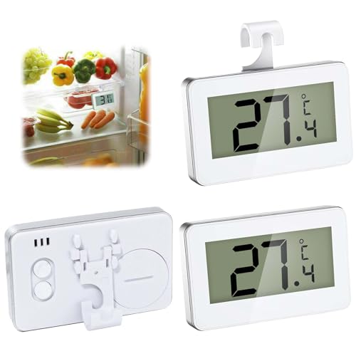 Lot de 3 thermomètres numériques pour réfrigérateur avec affichage LCD facile à lire et alarme de gel pour la maison, les restaurants, la cuisine