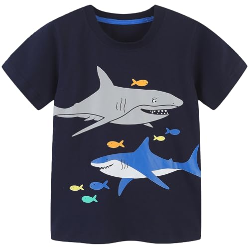 Image of AIWUHE Toddler T Shirts Cotton Summer Tshirts Boys Girls Short Sleeve Tee Tops Casual Graphic Clothes Crew Neck Shirts 2-6Y