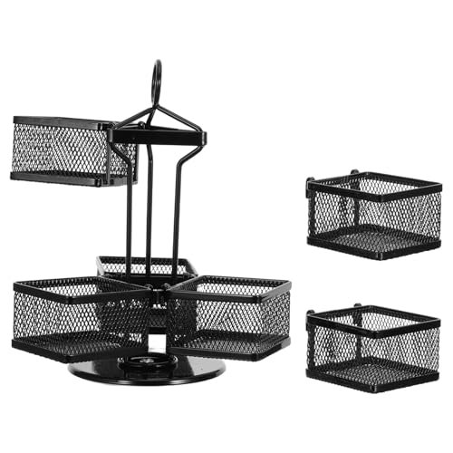 OUNONA Rotating Metal Tea Bag Storage Rack with 6 Compartments, Detachable 72-Piece Caddy for Kitchen Counter, Home Tea and Coffee Accessories