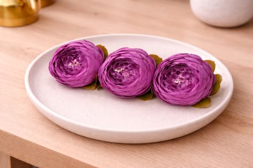 Image of SATYAM KRAFT 6 Pcs Artificial Fabric Rose Flower Heads | Handmade Peony Style Flowers for DIY Crafting, Gift Packing, Bouquet Making, Wedding, Home, Event Decoration (Dark Pink, 8 cm)