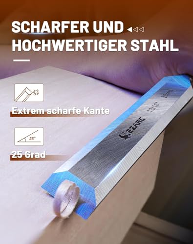 EZARC Stechbeitel Set für Holz, 6-teilig Stemmeisen Set für Holzarbeiten, Stecheisen Satz für Anfänger und Profis - Holzmeiselset