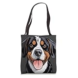 Cute Greater Swiss Mountain Dog Face Cartoon Puppy Dog Lover Tote Bag