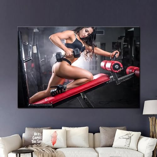 Affiche toile de bodybuilder 40x60 cm décoration murale fitness sans cadre