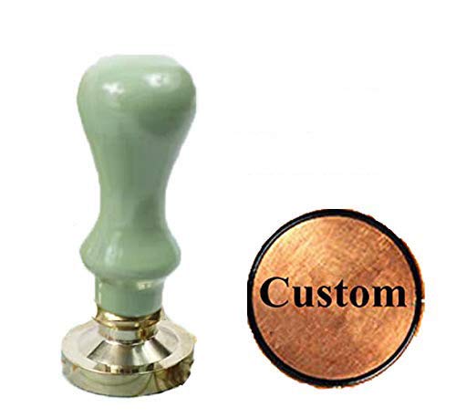 Gpeal Custom Wax Seal Stamp,Custom Logo Wax seal stamp, Personalized Your Own Design Wax Seal Stamp Wedding Invitations Christmas Card Gift Envelope Parcel Sealing Stamp Emerald Green Handle Set